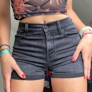 Black Ripped Jean Shorts (PacSun)